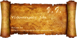Vidovenyecz Ida névjegykártya