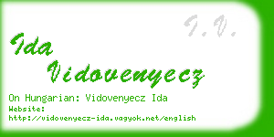 ida vidovenyecz business card